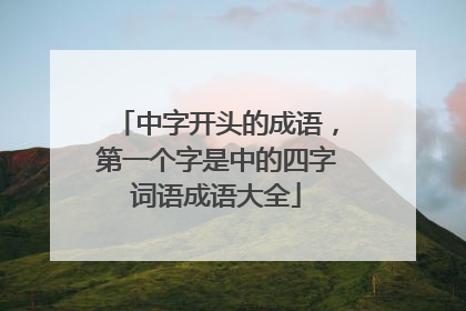 中字开头的成语，第一个字是中的四字词语成语大全