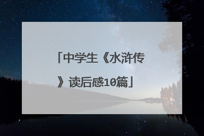 中学生《水浒传》读后感10篇