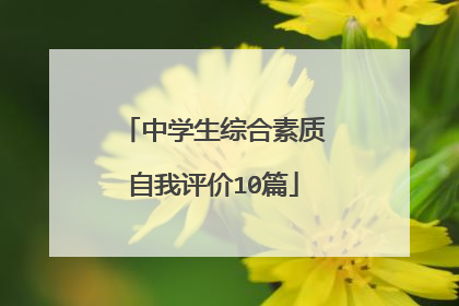 中学生综合素质自我评价10篇