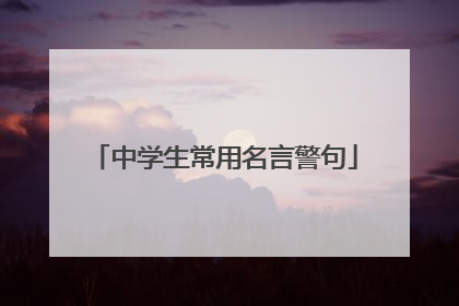 中学生常用名言警句