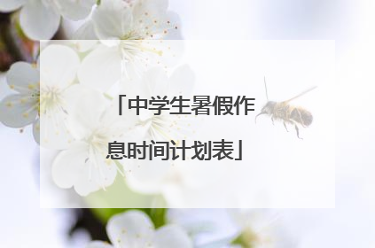 中学生暑假作息时间计划表
