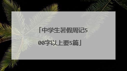 中学生暑假周记500字以上要5篇