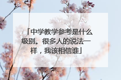 中学教学参考是什么级别。很多人的说法一样，我该相信谁