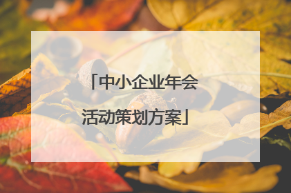 中小企业年会活动策划方案