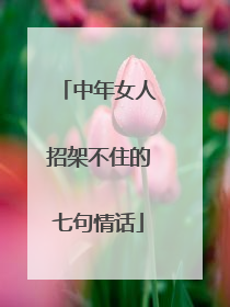 中年女人招架不住的七句情话