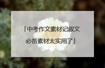 中考作文素材记叙文 必备素材太实用了