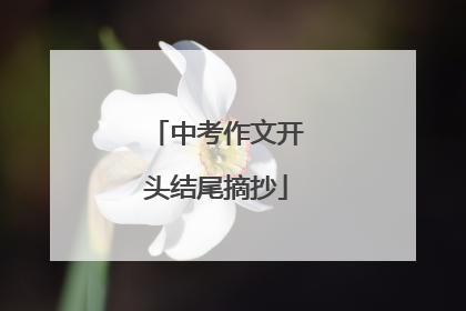 中考作文开头结尾摘抄