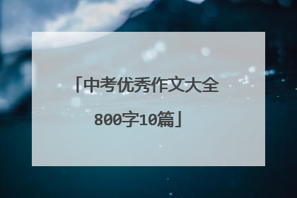 中考优秀作文大全800字10篇