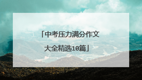 中考压力满分作文大全精选10篇