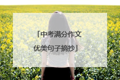 中考满分作文优美句子摘抄