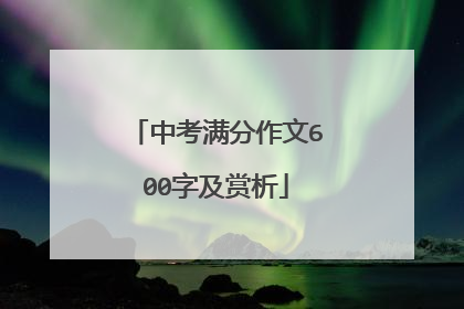 中考满分作文600字及赏析
