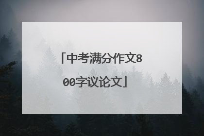 中考满分作文800字议论文