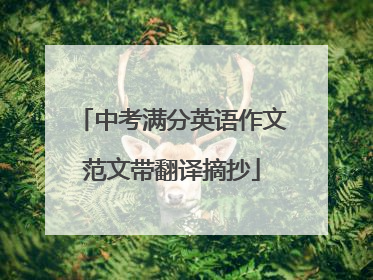 中考满分英语作文范文带翻译摘抄