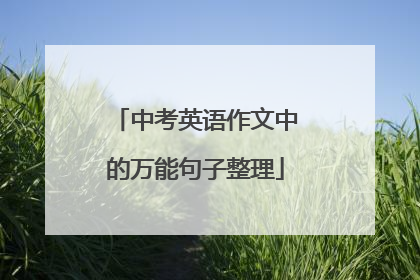 中考英语作文中的万能句子整理