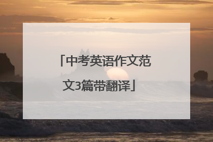 中考英语作文范文3篇带翻译