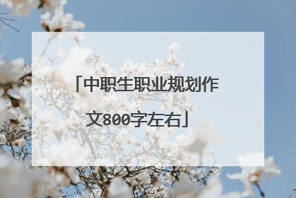 中职生职业规划作文800字左右