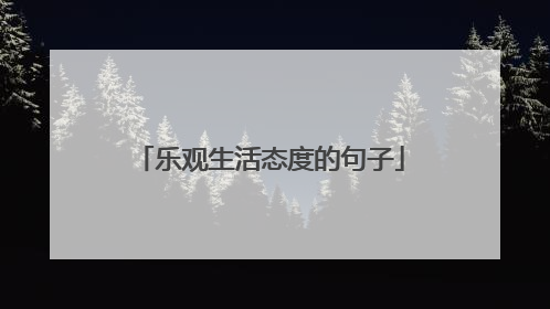 乐观生活态度的句子