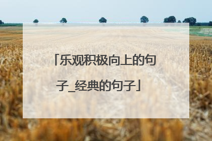 乐观积极向上的句子_经典的句子