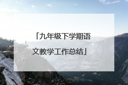 九年级下学期语文教学工作总结