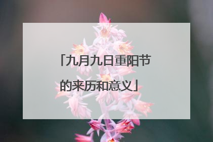 九月九日重阳节的来历和意义