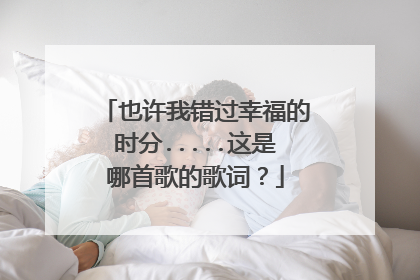 也许我错过幸福的时分.....这是哪首歌的歌词？