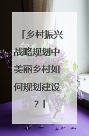 乡村振兴战略规划中美丽乡村如何规划建设？