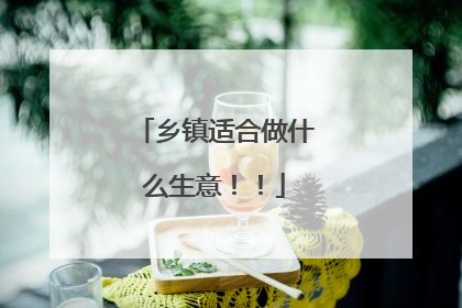 乡镇适合做什么生意！！