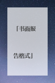 书面报告格式