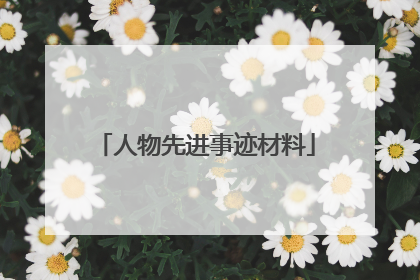 人物先进事迹材料
