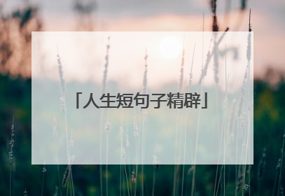 人生短句子精辟