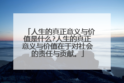 人生的真正意义与价值是什么?人生的真正意义与价值在于对社会的责任与贡献。