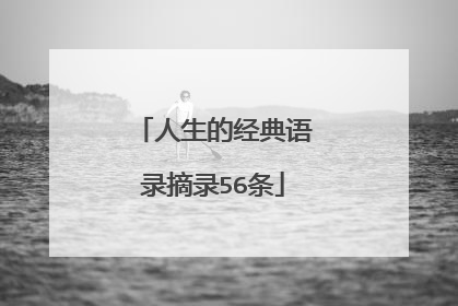 人生的经典语录摘录56条
