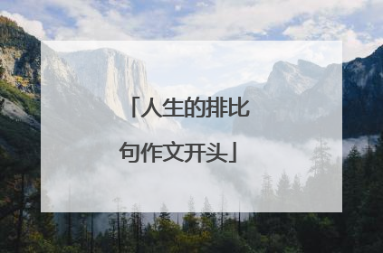 人生的排比句作文开头