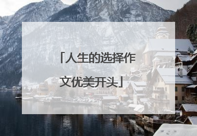 人生的选择作文优美开头