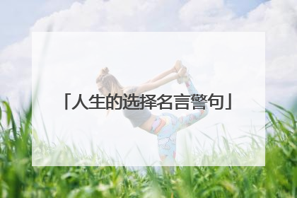 人生的选择名言警句
