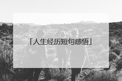人生经历短句感悟