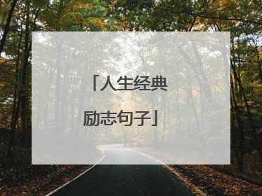 人生经典励志句子