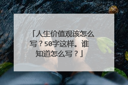 人生价值观该怎么写?50字这样。谁知道怎么写?