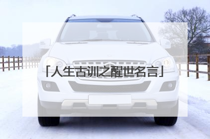 人生古训之醒世名言