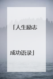 人生励志成功语录