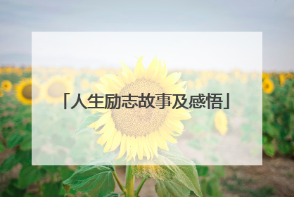 人生励志故事及感悟