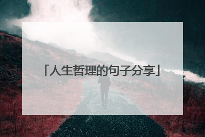 人生哲理的句子分享