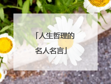 人生哲理的名人名言