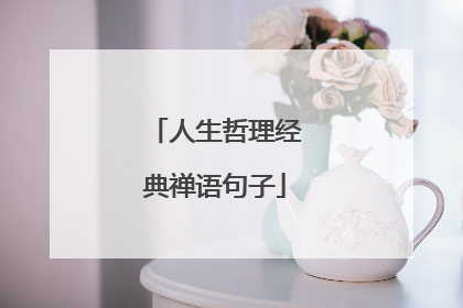 人生哲理经典禅语句子