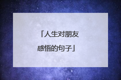 人生对朋友感悟的句子