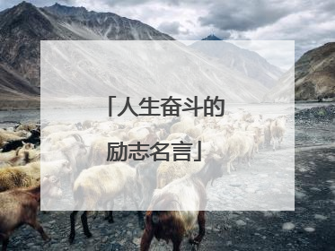 人生奋斗的励志名言