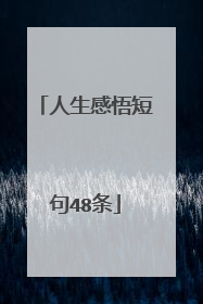 人生感悟短句48条