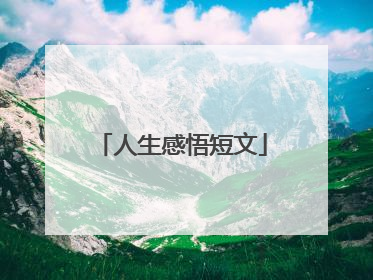 人生感悟短文