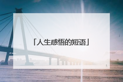 人生感悟的短语