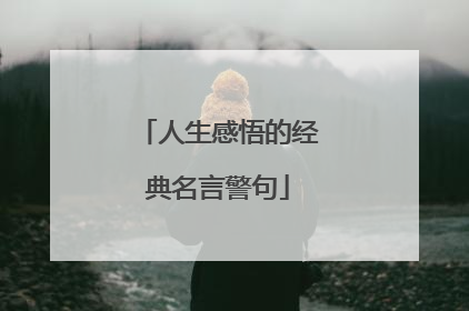 人生感悟的经典名言警句